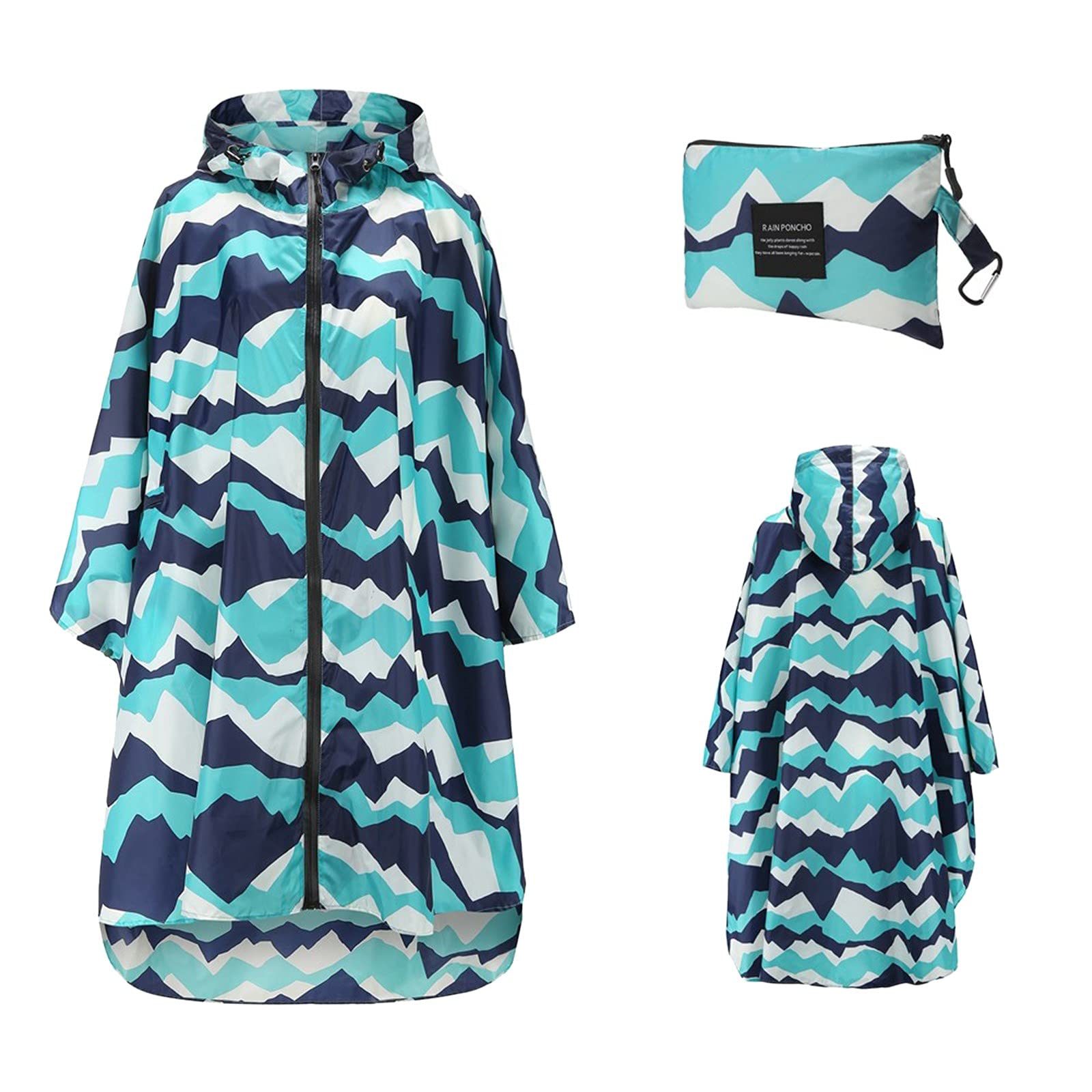 Poncho Pluie Imperméable Femme avec fermeture éclair, Cape De Pluie Leopard Respirante Avec Capuche, Vêtements Imperméables Adulte Reutilisable Idéal Pour Festival, Camping, Voyage, Taille Unique a