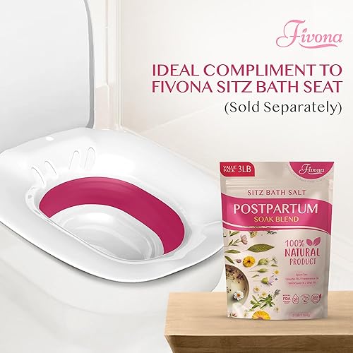 Miniatura 8 de FIVONA Mezcla de remojo posparto, 48 onzas, mezcla de remojo natural de sal de baño sentado, sal de Epsom con aceites esenciales puros para calmar
