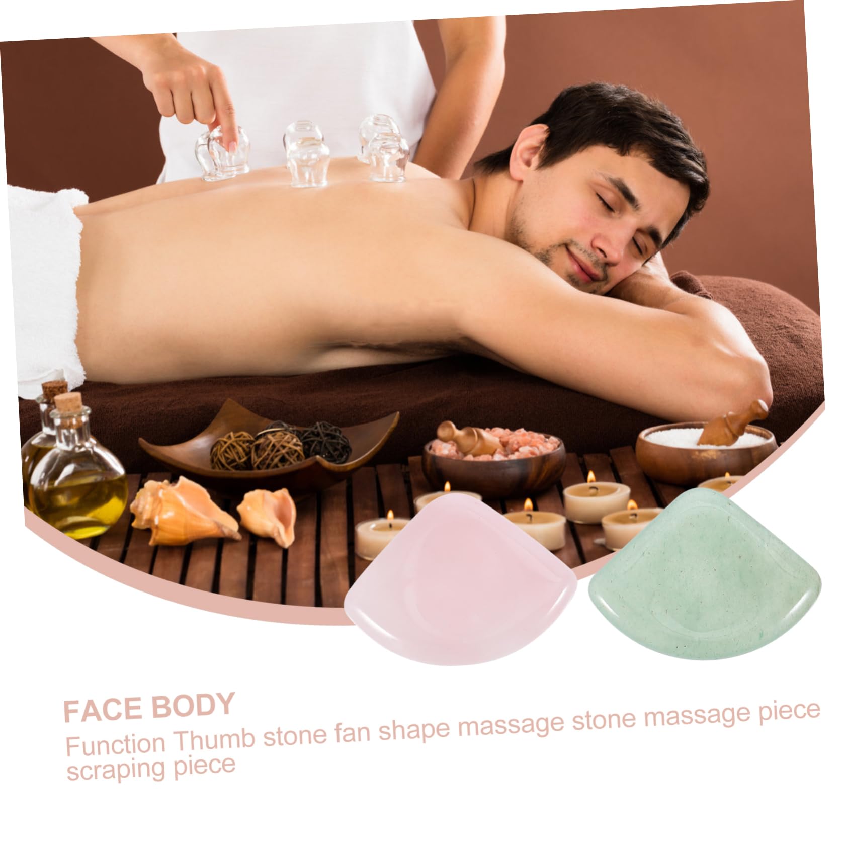 FRCOLOR 3sätze Gua Scraping Boards Aus Rosenquarz Und Grüner Aventurin Fanshaped Massagewerkzeuge Durchblutung Und Reduzierung Von Gesichtsschwellungen Für Körper Und Gesichtsmassage