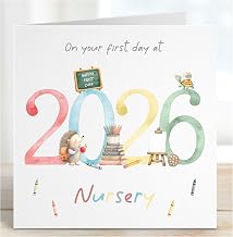 First day at nursery card 2026, starting primary school, first day at preschool, nursery school, good luck card, back to school, rainbow star card