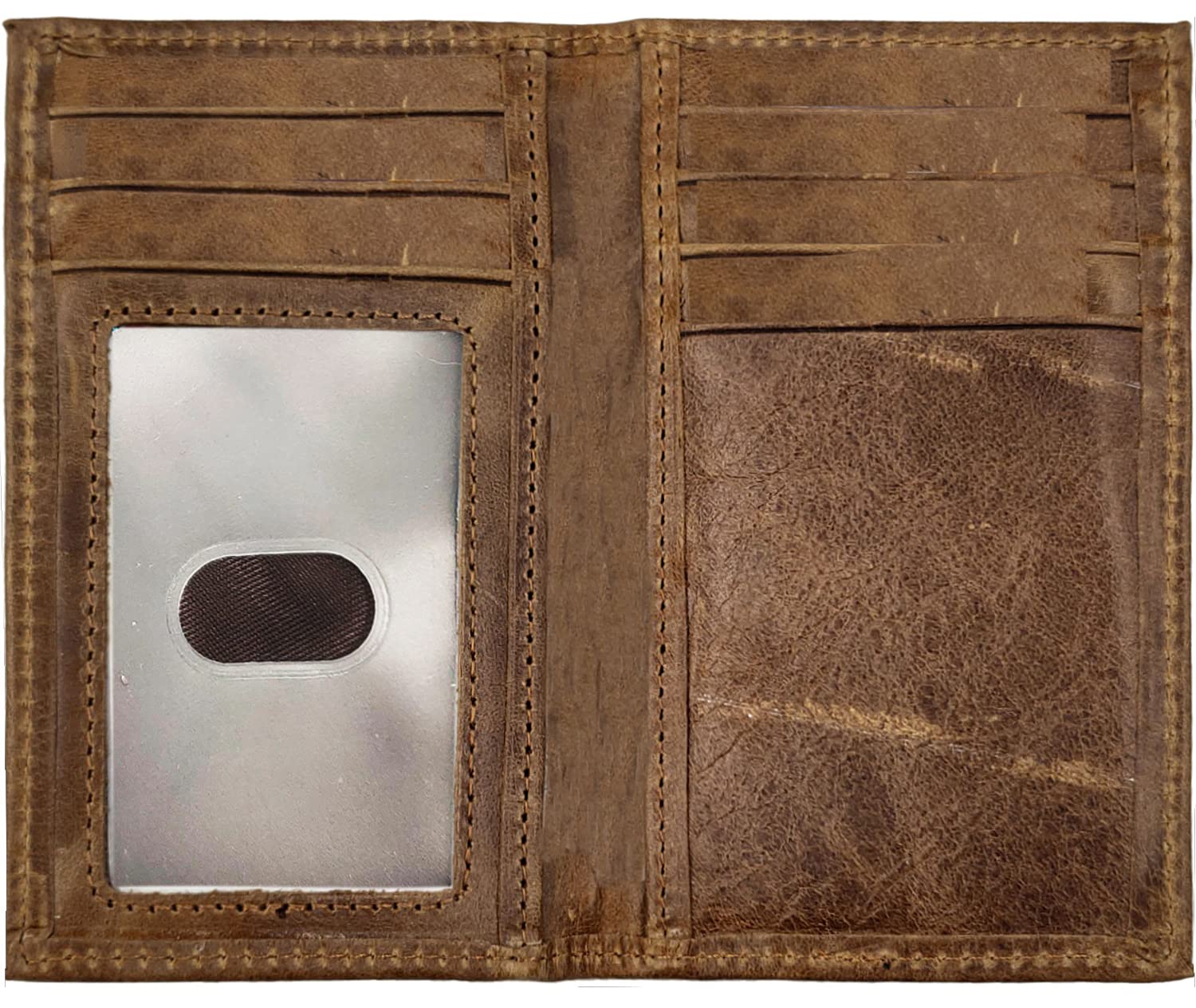 YUHAN PRETTY Slim Thin ID/Credit Card Holder RFID Genuine Leather Bifold Front Pocket Wallet