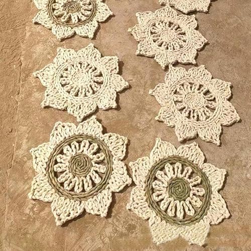 �e�[�u���}�b�g�A 33 �Z���`���[�g���Ԃ̌`�̐D��v���[�X�}�b�g�A�V�R�g�E�����R�V�̔�/�E�H�[�^�[�q���V���X�̃v���[�X�}�b�g�A�_�C�j���O�e�[�u���p�ґg���e�[�u���}�b�g(Corn Husk and Water Hyacinth)