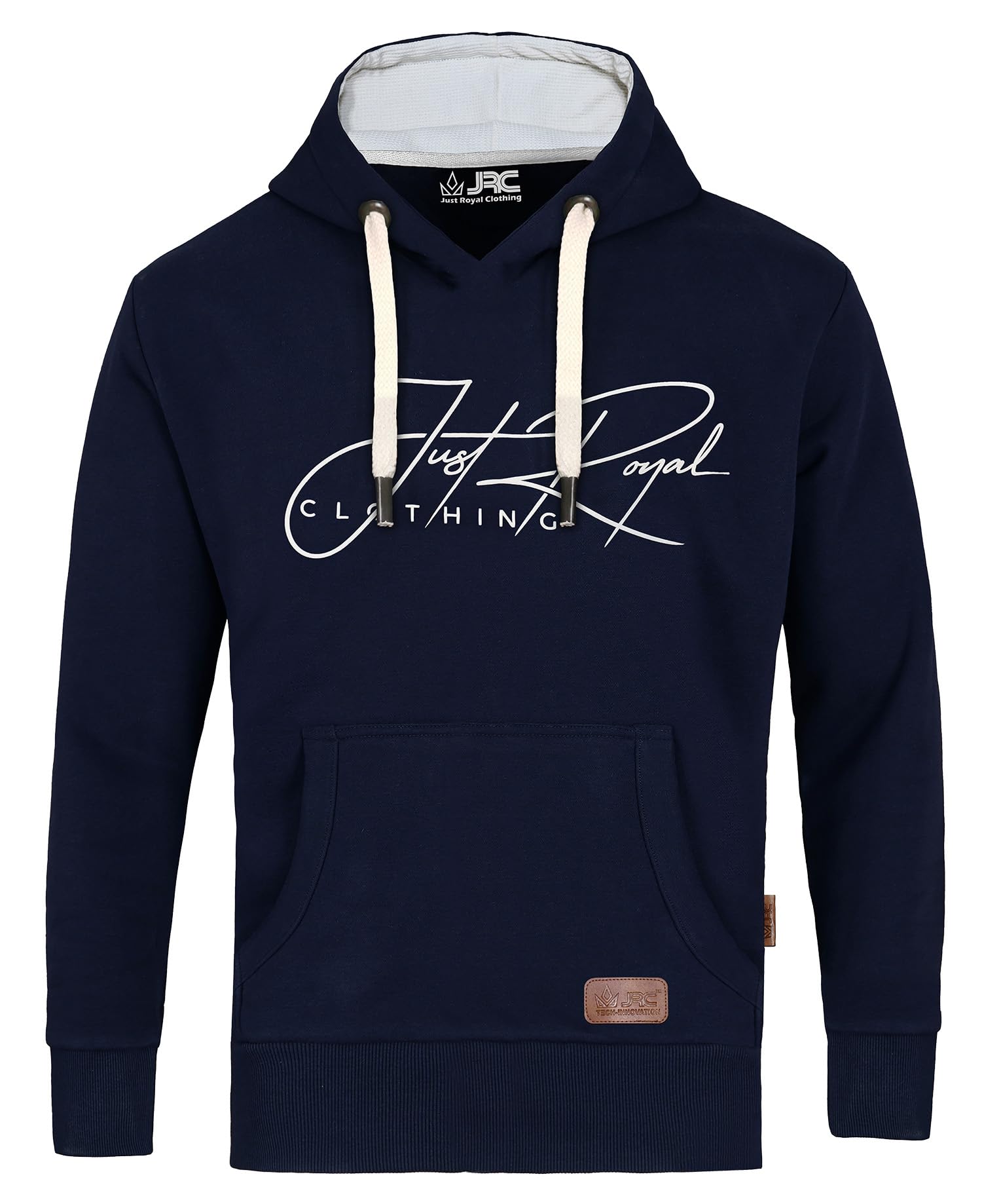 Jrc Just Royal Clothing Men's Navy Pullover Fleece Hoodies With Thermal Hood Inner, Casual Hooded Sweatshirt Tops With Kangaroo Pockets (, Xxxl)
