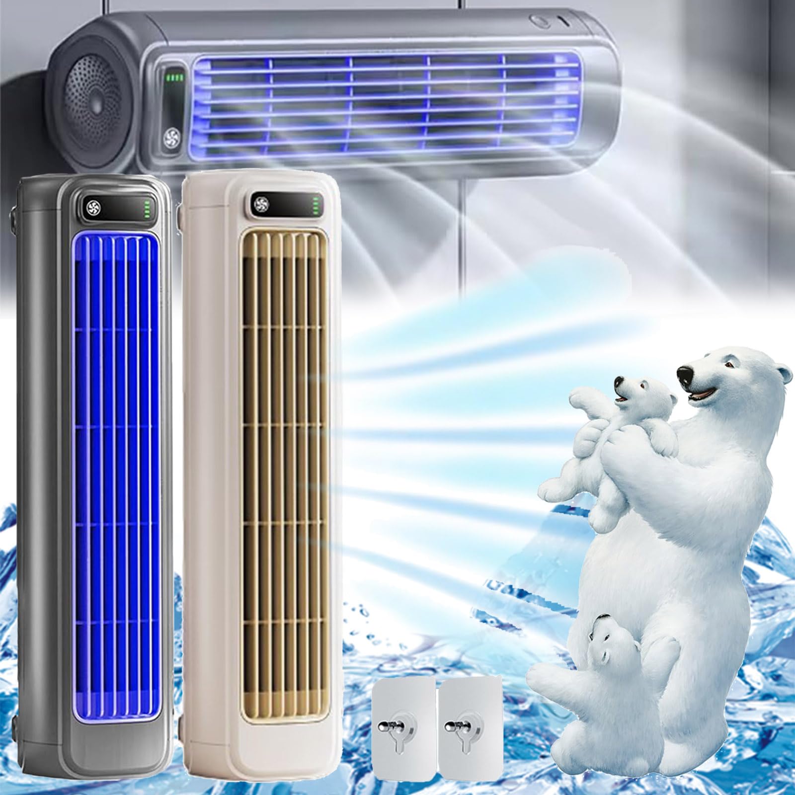 Scumlovy Ace Cooler Air Conditioner, Libiyi Cooling Ace, Shirem Outfany Yodaer 3 Wind Speeds, for Room/Office/Kitchen (Rechargeable-MAX)