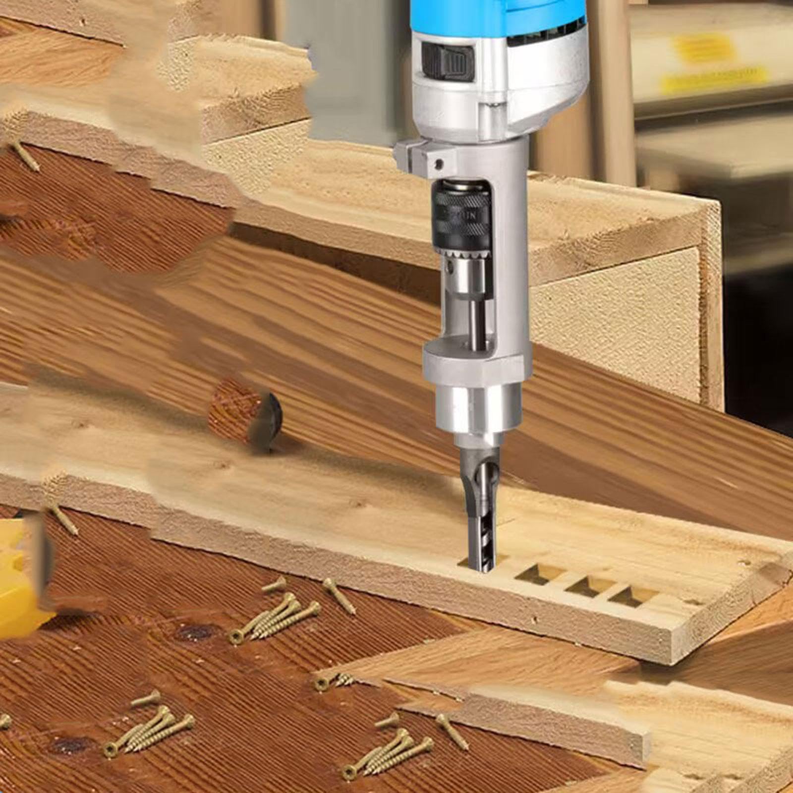 Gralara Adattatore per punta da trapano per foro quadrato, punta per mortasatrice per giunti, accessori per trapano, strumento per la lavorazione del legno