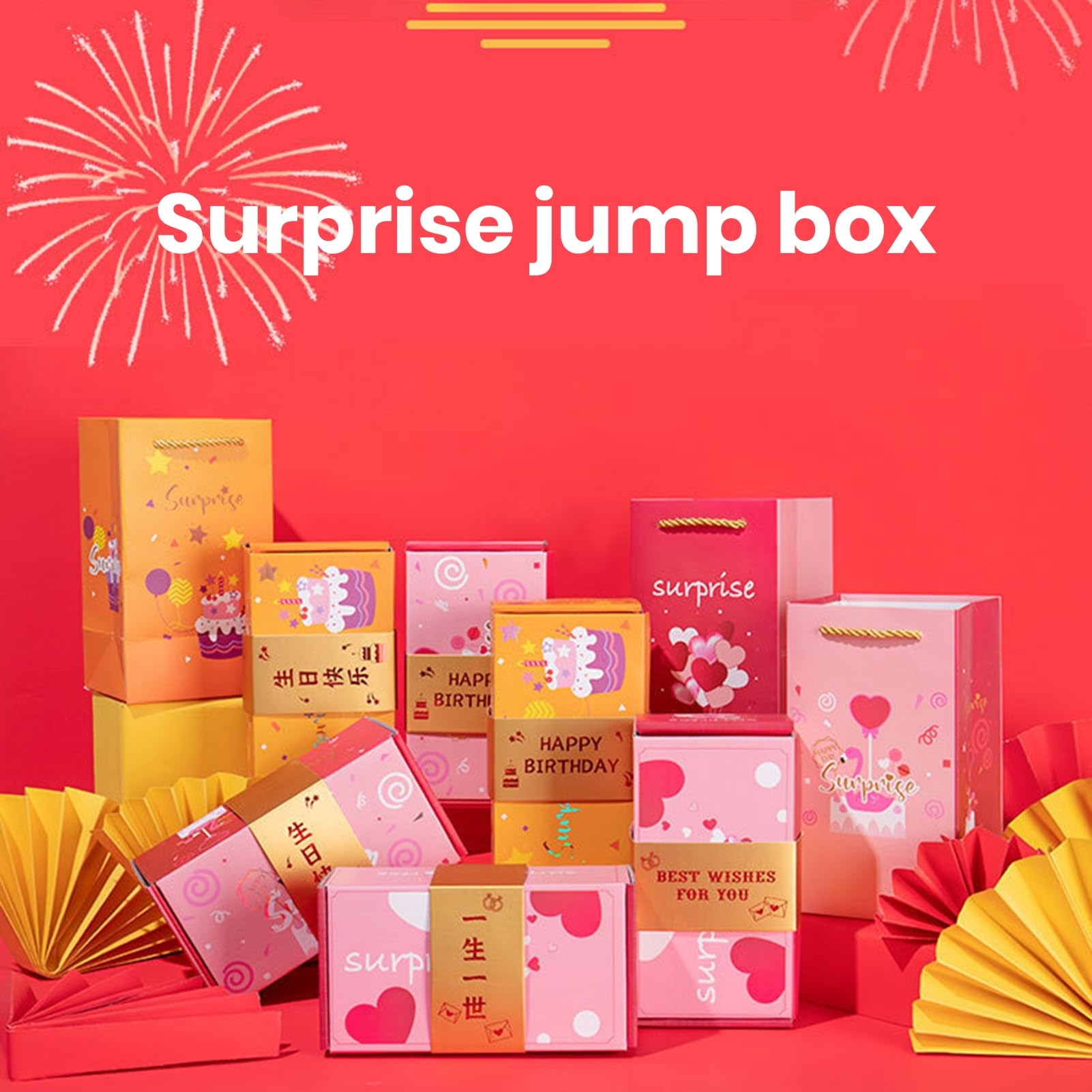 ANOMM 10pz Scatola Regalo a Sorpresa, Scatola Esplosiva Compleanno di Pieghevole Bounce Surprise, Scatola Regalo a Sorpresa, Confezione Regalo Pop-up per Creare il Regalo più Sorprendente