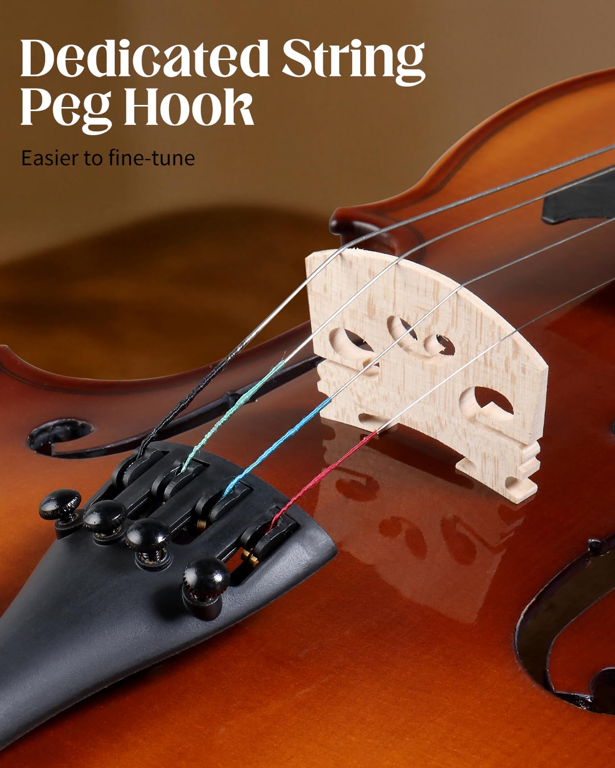 Ktaxon 4/4 Violine Massivholz Akustik Geige Set in voller Größe für Anfänger und Erwachsene Handgefertigtes Starter-Set enthält Bogen, Kolophonium, Brücke, Schulterstütze, Stimmgerät, extra Saiten und