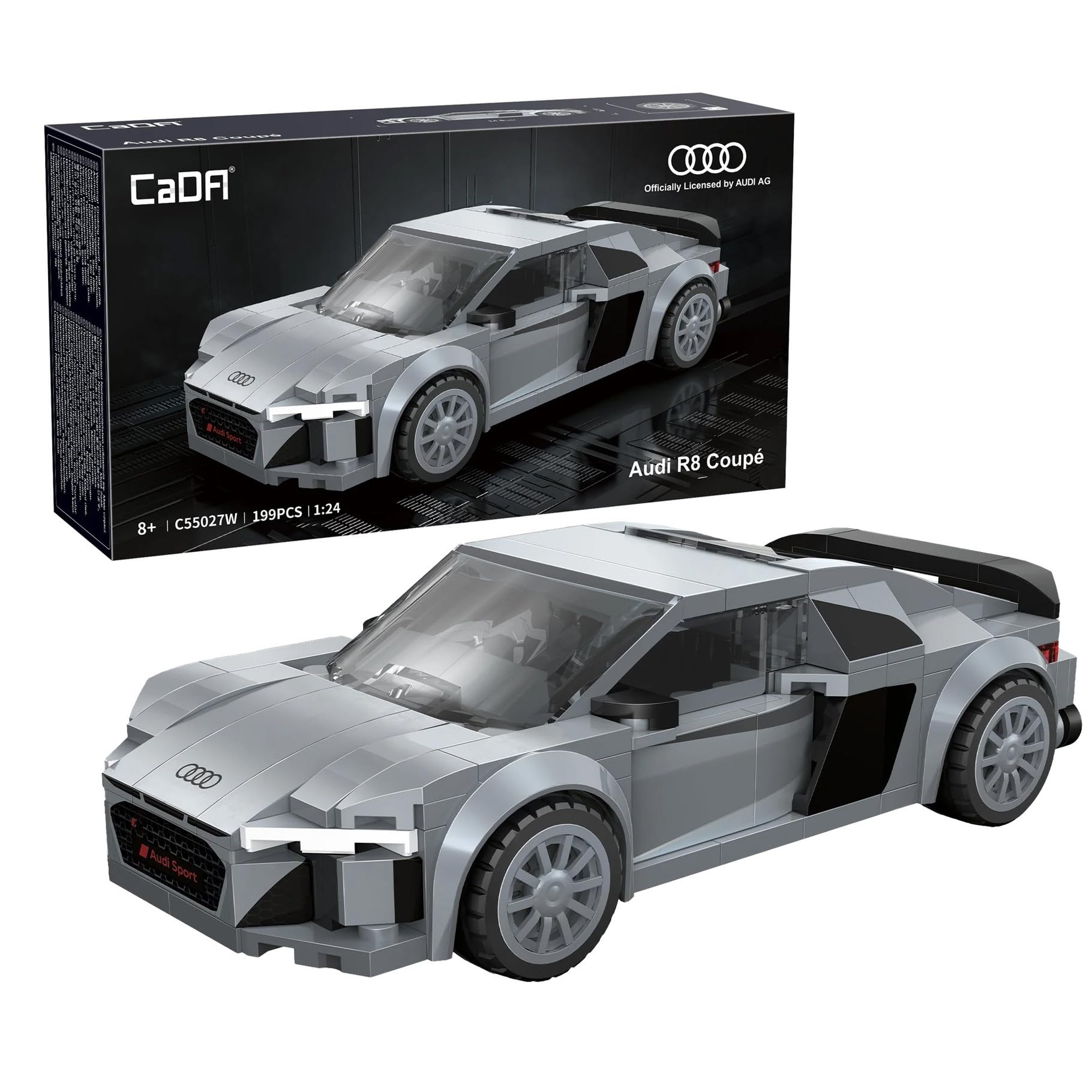 CaDA Audi R8 Coupé Sports Car - 199 Pieces - Self-Build Brick Building Block Model C55027W