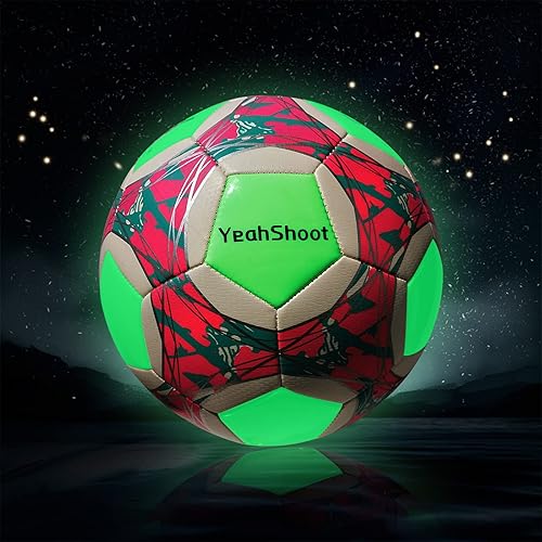 Balón de fútbol que brilla en la oscuridad tamaño 5 con bomba de luz para adolescentes y adultos, regalos de fútbol