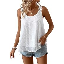 Falechay Tank Tops for Women Flowy Sleeveless Boho Summer Lace Camisole