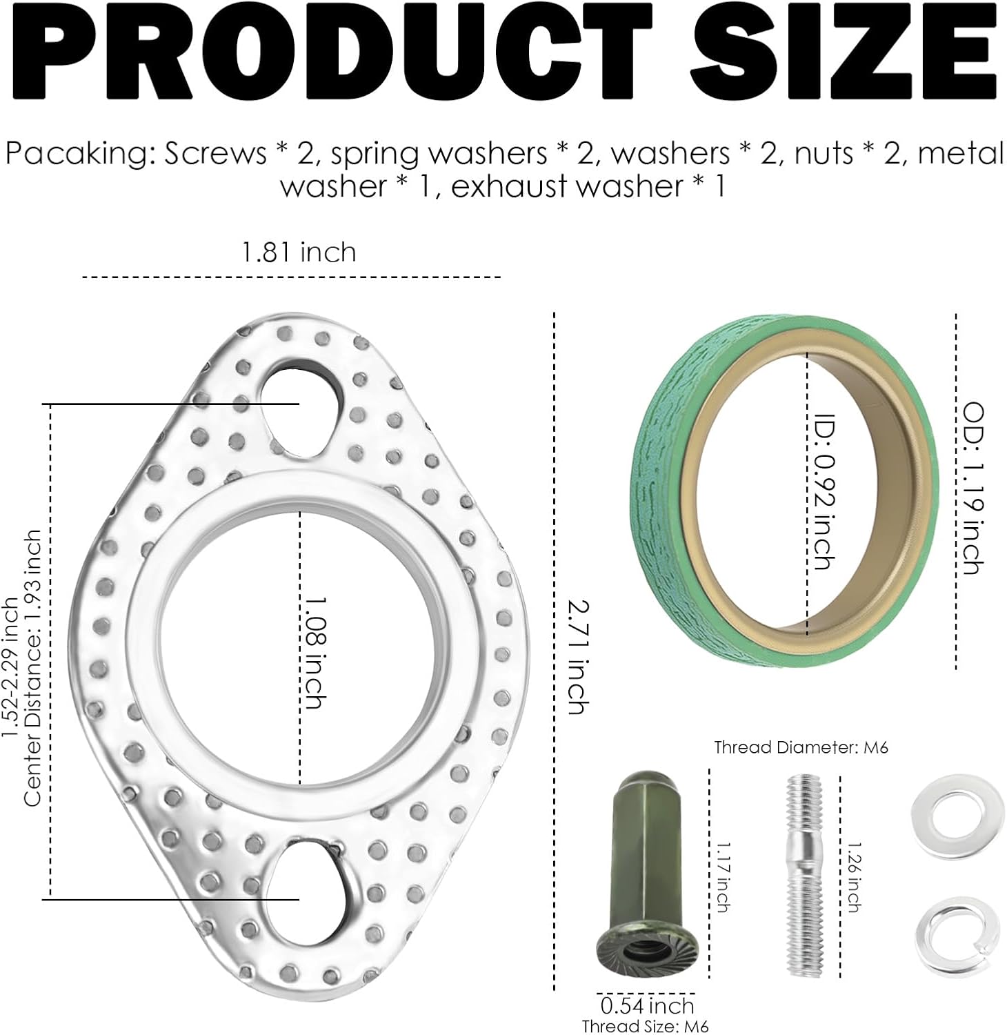 GY6 150cc Engine Kit with Bolts Nuts,GY6 Exhaust Gasket Kit for Engine ATV Scooter Go Kart Moped Exhaust with 50cc 70cc 90cc 110cc 150cc,Durable Exhausts Flange Gasket Kits