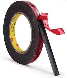 Double Sided Mounting Tape 0.5''x20 Ft 1.1mm Thickness 5952 3M VHB Heavy Duty Adhesive Waterproof Foam Tape for Car Home Office Deco Color Black(5952A)