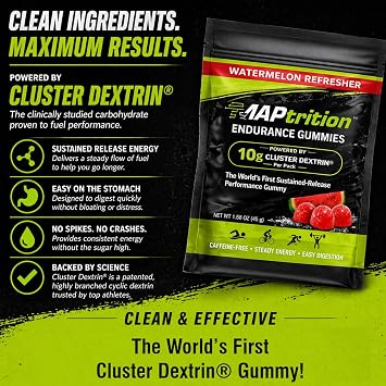 Endurance Gummies 10g Cluster Dextrin Sustained-Release Energy Chews | No Caffeine, No Crash | for Runners, Cyclists & Hybrid Athletes | 3 Pack