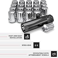 Vista 5 de White Knight M12x1.50 Tuerca de llanta de bellota de siete estrías con llave para ruedas seleccionadas de mercado o fábrica con asiento regular