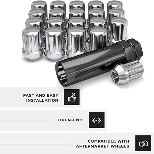 Miniatura 5 de White Knight Tuerca de llanta M12x1.50 con llave para ruedas seleccionadas de mercado o fábrica con asiento regular de 0.90 pulgadas de diámetro