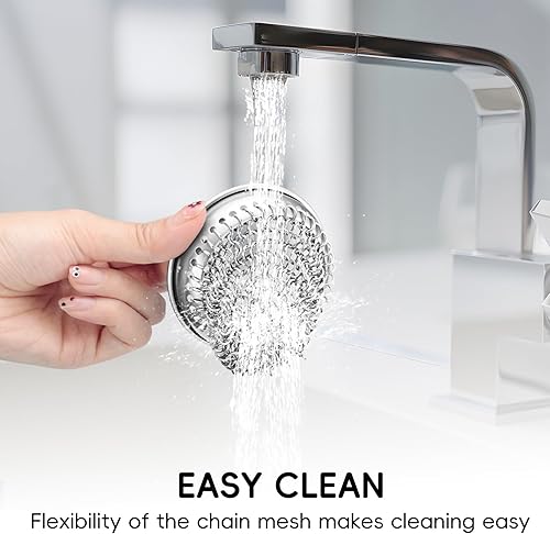 Miniatura 7 de Colador de fregadero de cocina con adaptador, malla de malla de inserción flexible, colador de fregadero de acero inoxidable 304, colador de