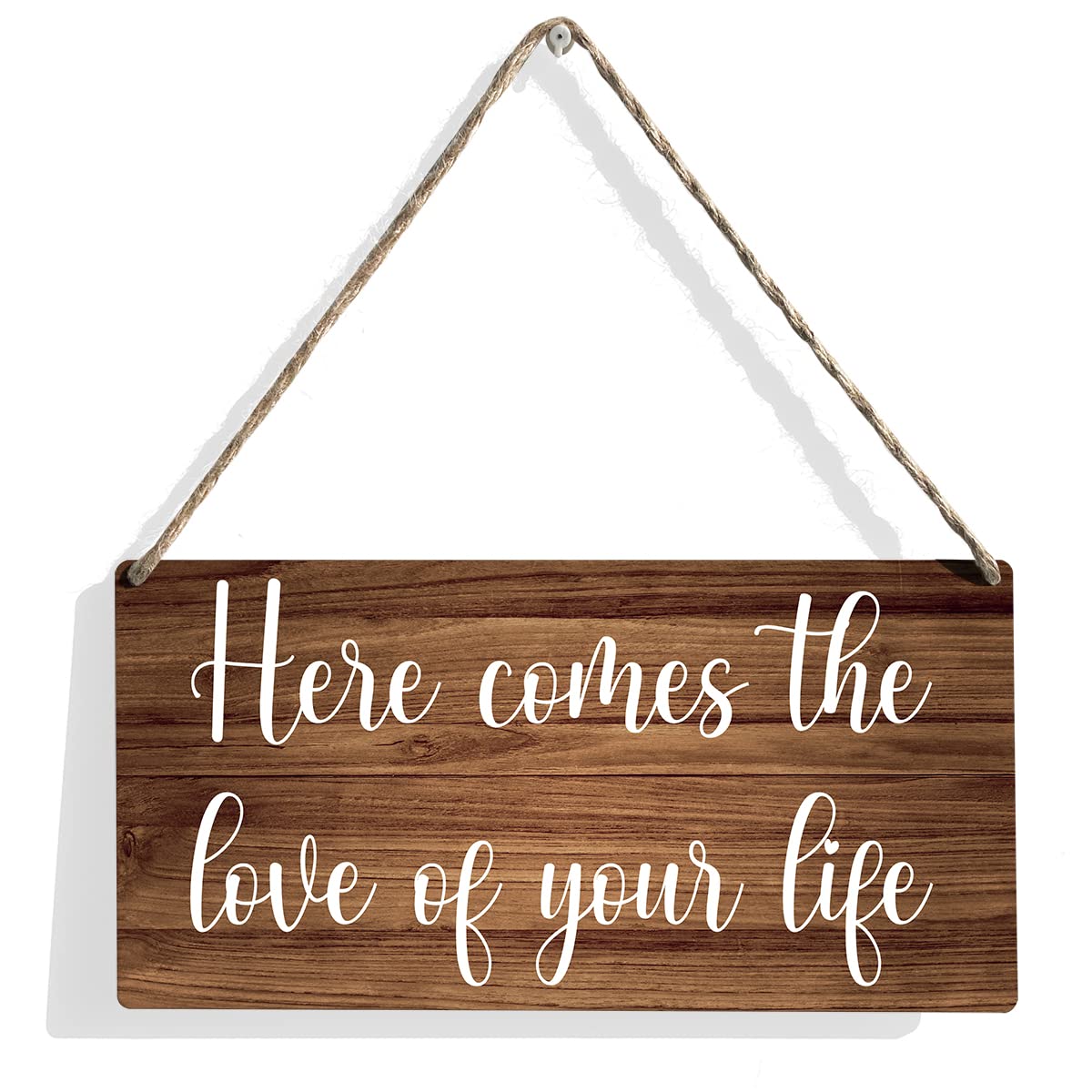 Here Comes the Love of Your Life Wood Sign Wedding Wooden Signs Rustic Hanging