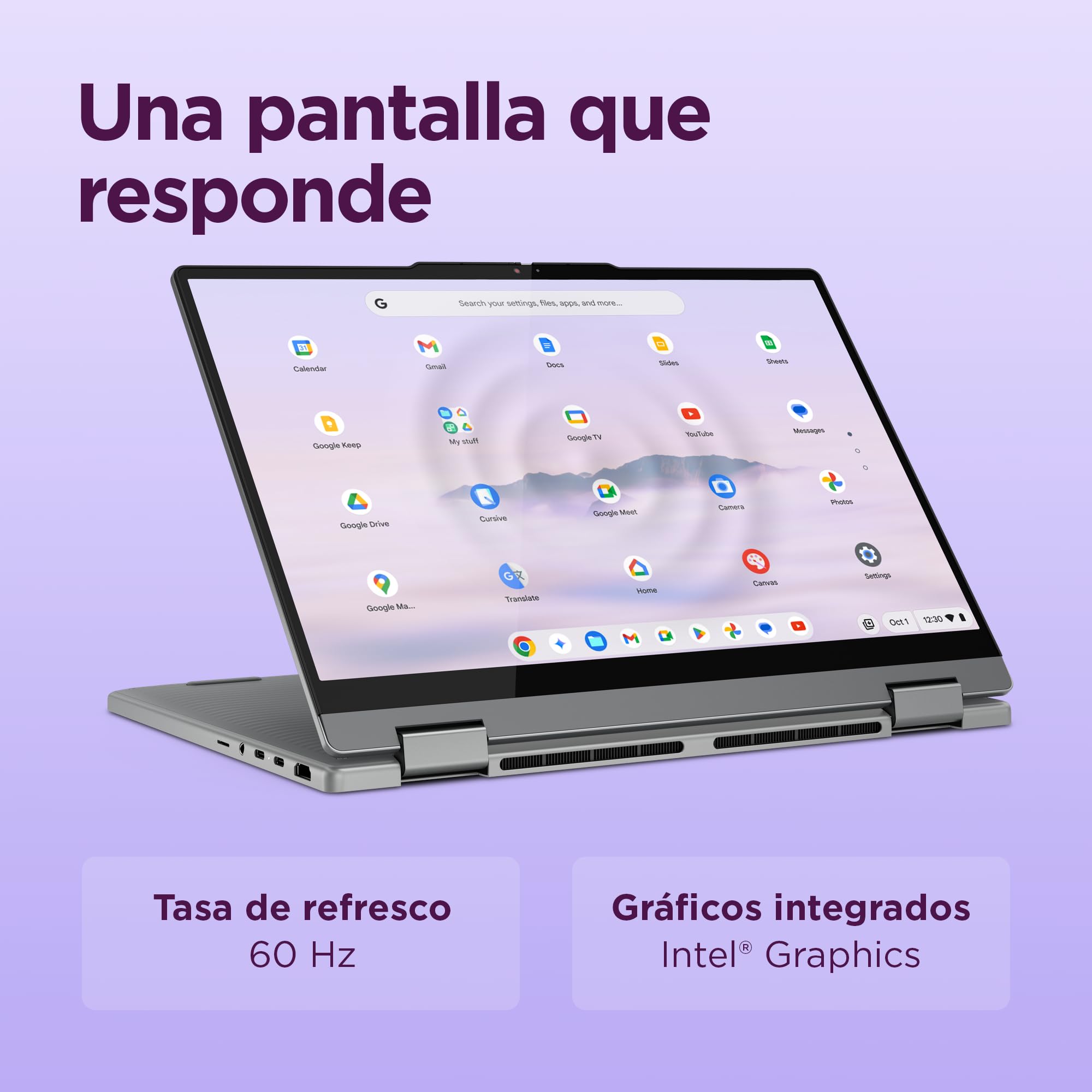 Lenovo Chromebook Plus 2-in-1 Gen10 - Portátil Táctil 14" WUXGA (Intel Core 3 N355, 8GB RAM, 256GB UFS, ChromeOS) QWERTY Gris +1 año de Google AI Pro con Gemini Pro y 5TB de Almacenamiento