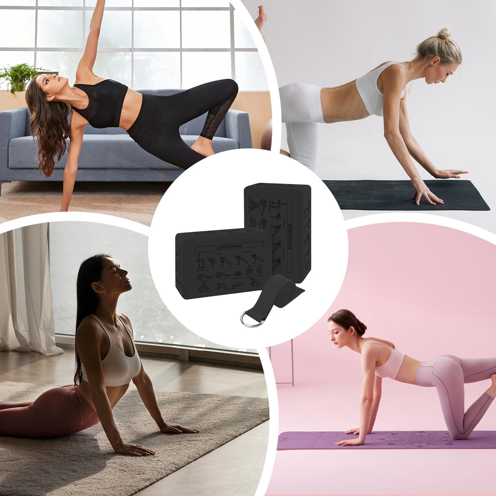 Bloki do jogi – 2 sztuki, nie śliskie, miękkie, lekkie, piankowe, do fitnessu, dla początkujących, kobiet, dorosłych, rozciągania, równowagi, ruchliwości, medytacji, treningu, domu, studia