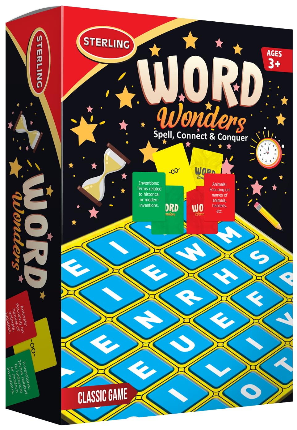 Toyzmania Word Wonders Board Game | Gift Set for Birthday | 3+Year | 4 N Board,30 N Letter Card,196 N Alphabet Tiles,1 N Timer,1 N Die,1 N Manual (B0CZXJTHNN) Amazon Price History, Amazon Price Tracker
