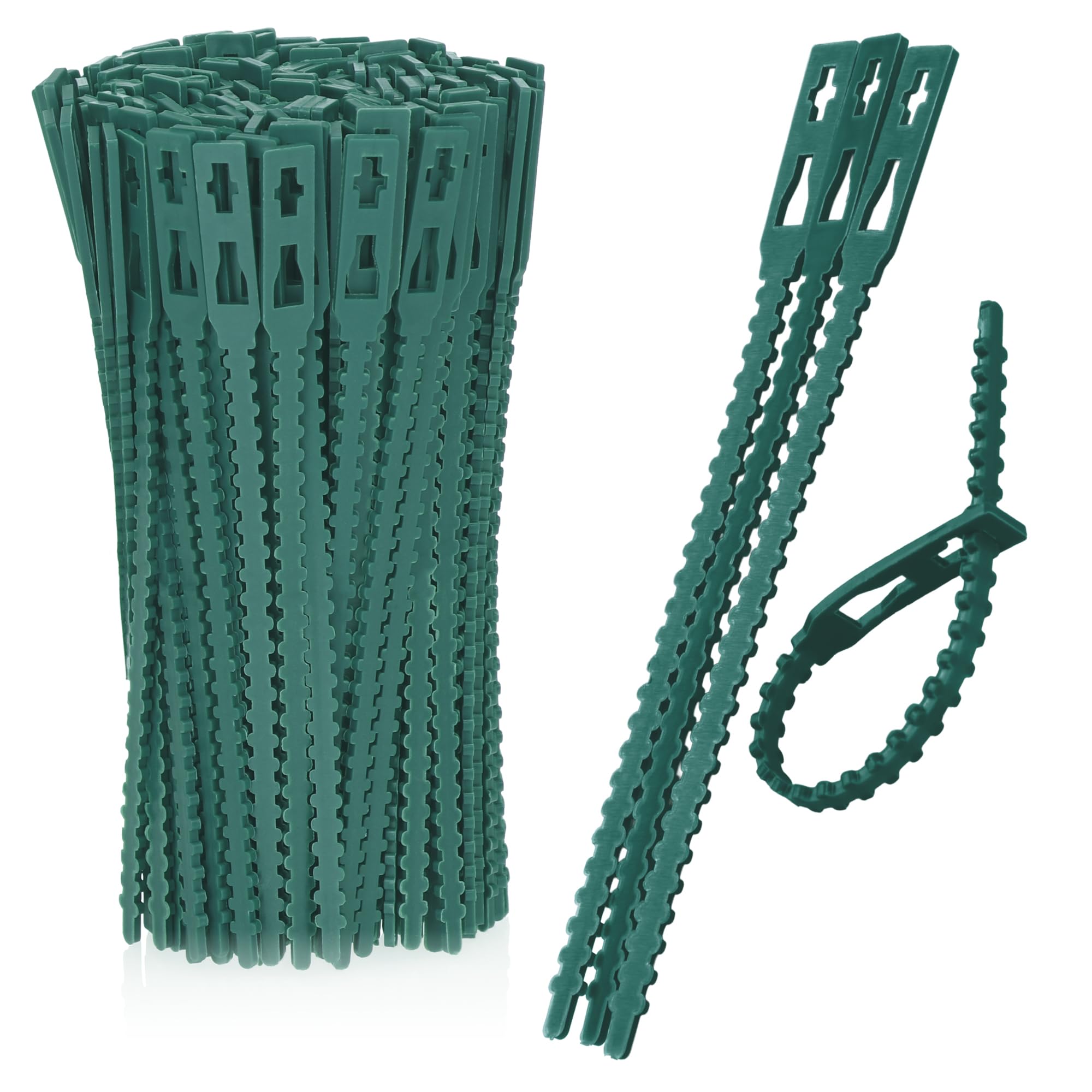 com-four® 200x Pflanzbinder - Pflanzenbinder grün - Universalbinder - Blumenbinder - Sträucher binden - Baumbefestigung - Allzweckbinder - Drehbinder - Pflanzen stabilisieren 14 cm (14cm)