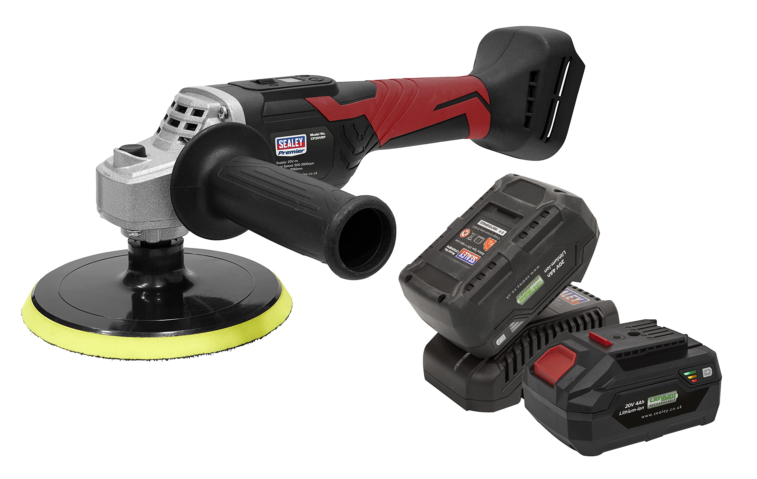 Sealey Cordless Rotary Polisher Kit 20V Ø150mm - 2 Batteries Garage Workshop DIY