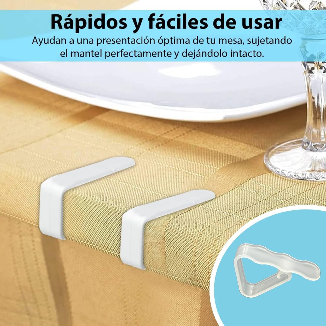 1200 Pinzas Sujeta Manteles para Mesas - Ideal para Exterior (Jardín, Terraza, Restaurante, Camping, Patio) - Clip Plastico para Papel, Hule y Tela