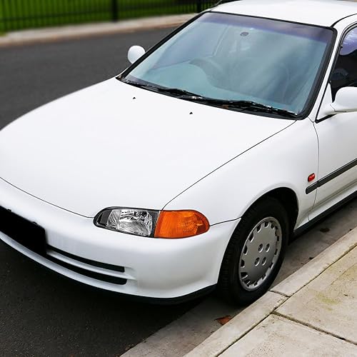 Miniatura 2 de SPEC-D TUNING Faros delanteros negros + luces de esquina ámbar compatibles con Honda Civic EG 4Dr Sedan L+R 1992-1995, conjunto de lámparas de cabeza