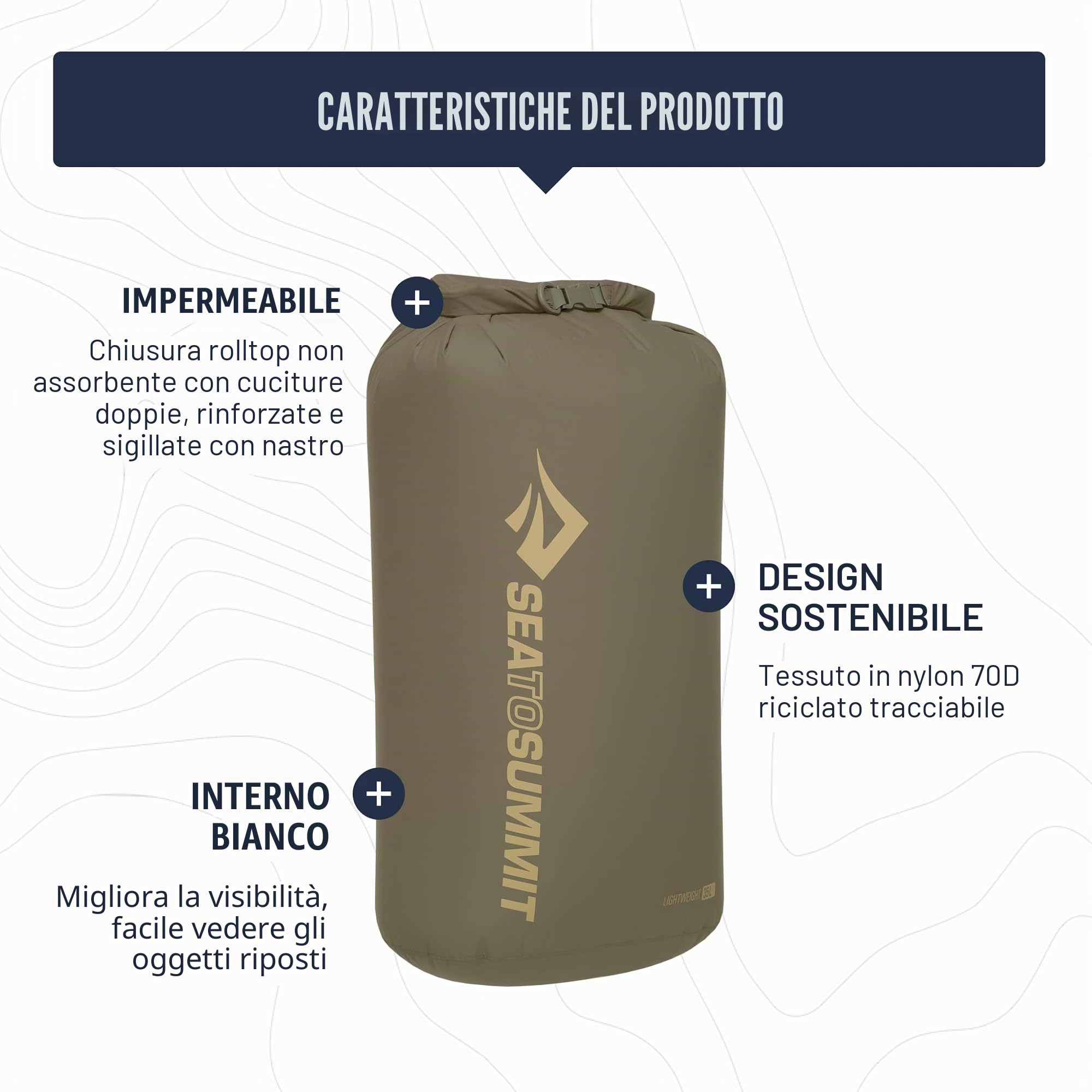 Sea to Summit Borsa impermeabile leggera, multiuso