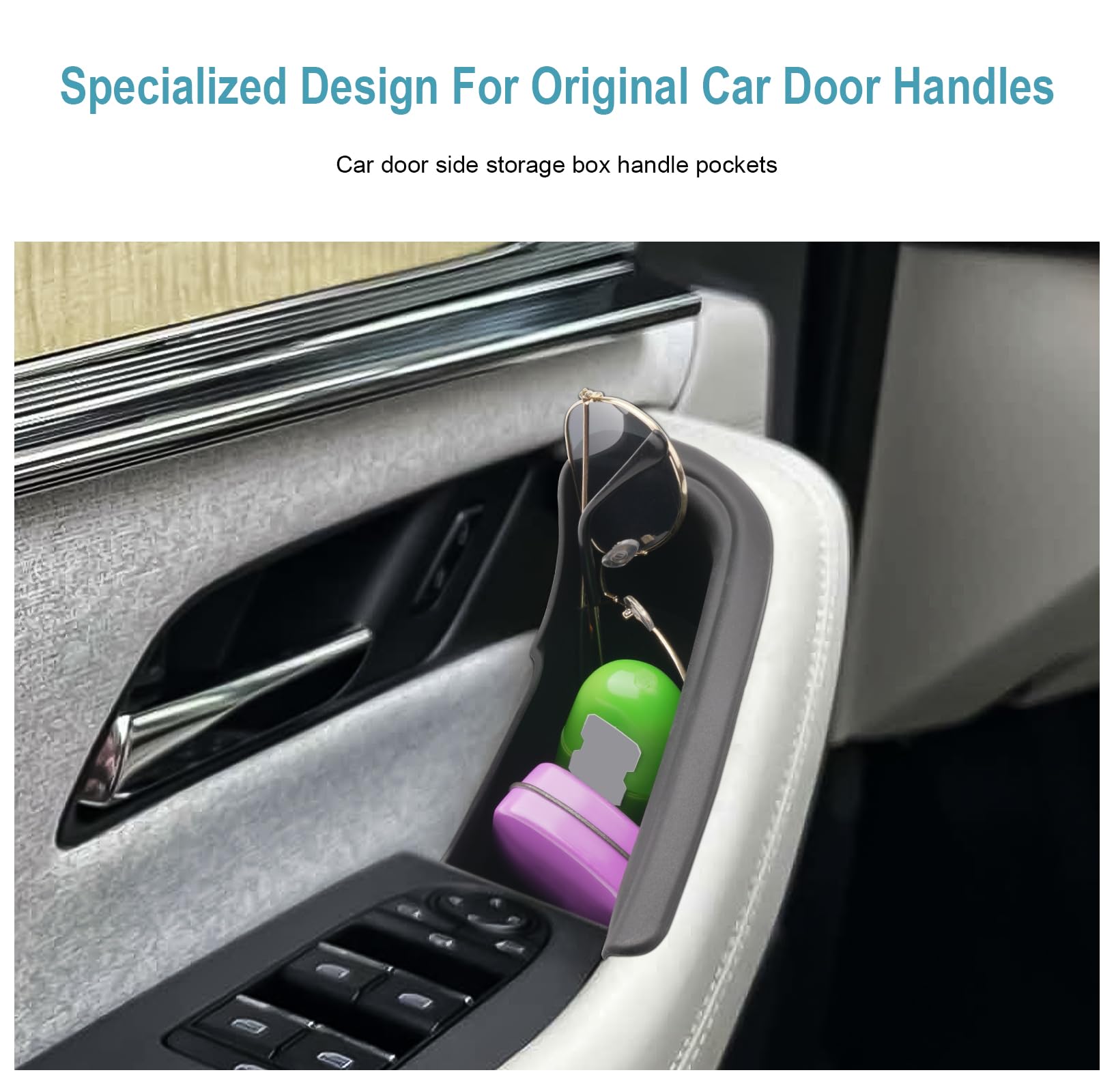 CDEFG Kompatibel mit Mazda CX60 CX80 CX-60 CX-80 2022-2024 2025 Auto Aufbewahrungsbox Autotür Box Abdeckungen Innenraum Storage Box Zubehör (Haustür + Hintertür 4 Stück)