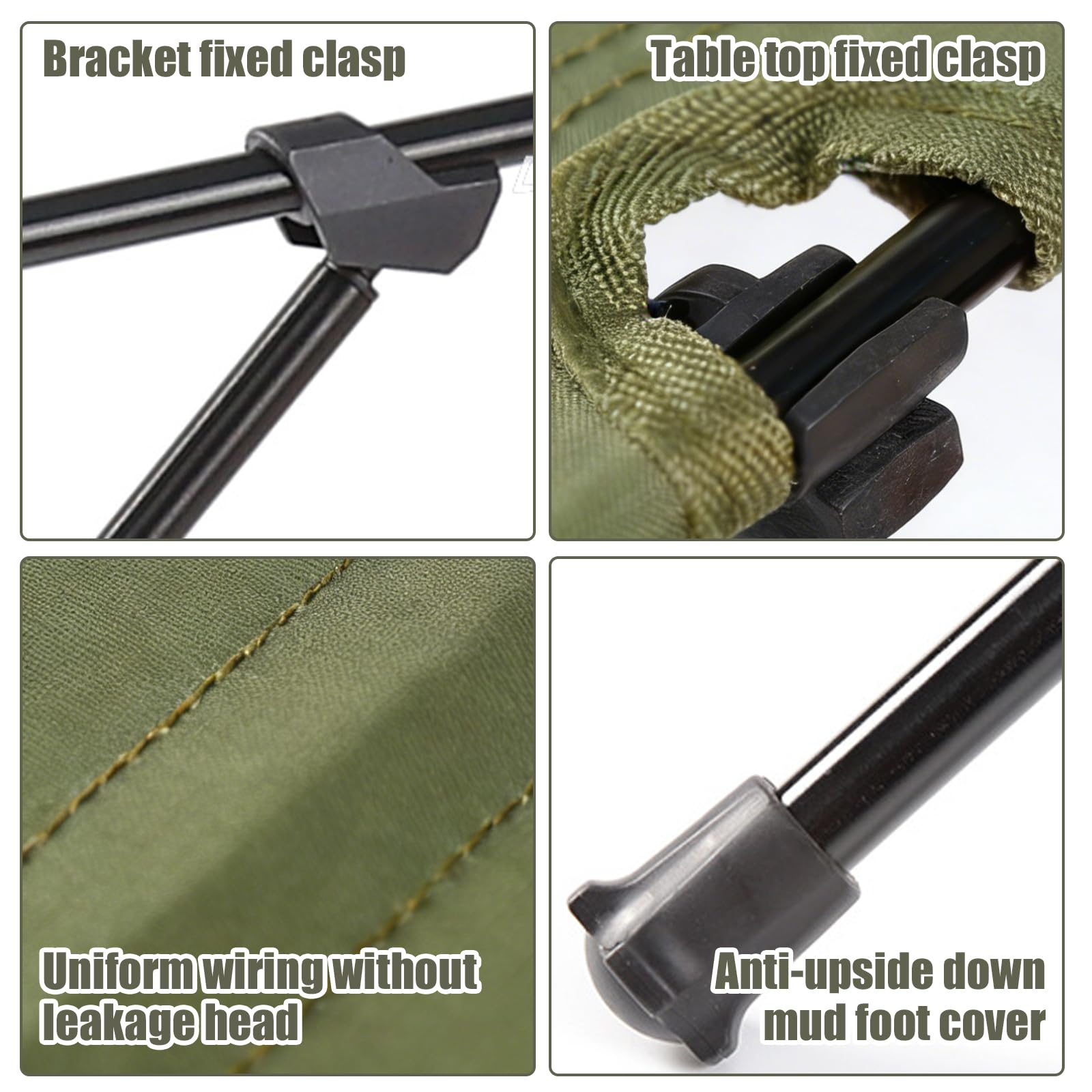 PORFOYO Campingtisch Klappbar, Camping Tisch Mit Tragetasche Und Netztasche, 60 X 40 X 39.5cm Klapptisch Camping, Campingtisch Faltbar Klein, Campings Klapptisch Für Picknick Wandern Reisen (Grün)