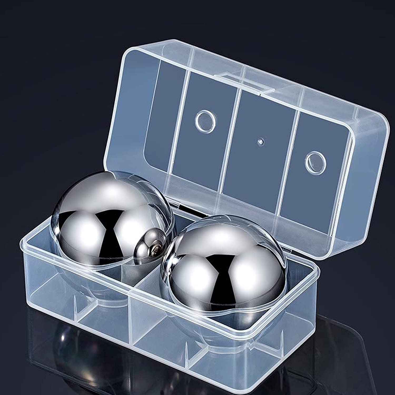 Reusable Metal Ice Cubes for Drinks - Stainless Steel Ice Round Balls, for birthday gifts for men, boyfriend and housewarming gifts