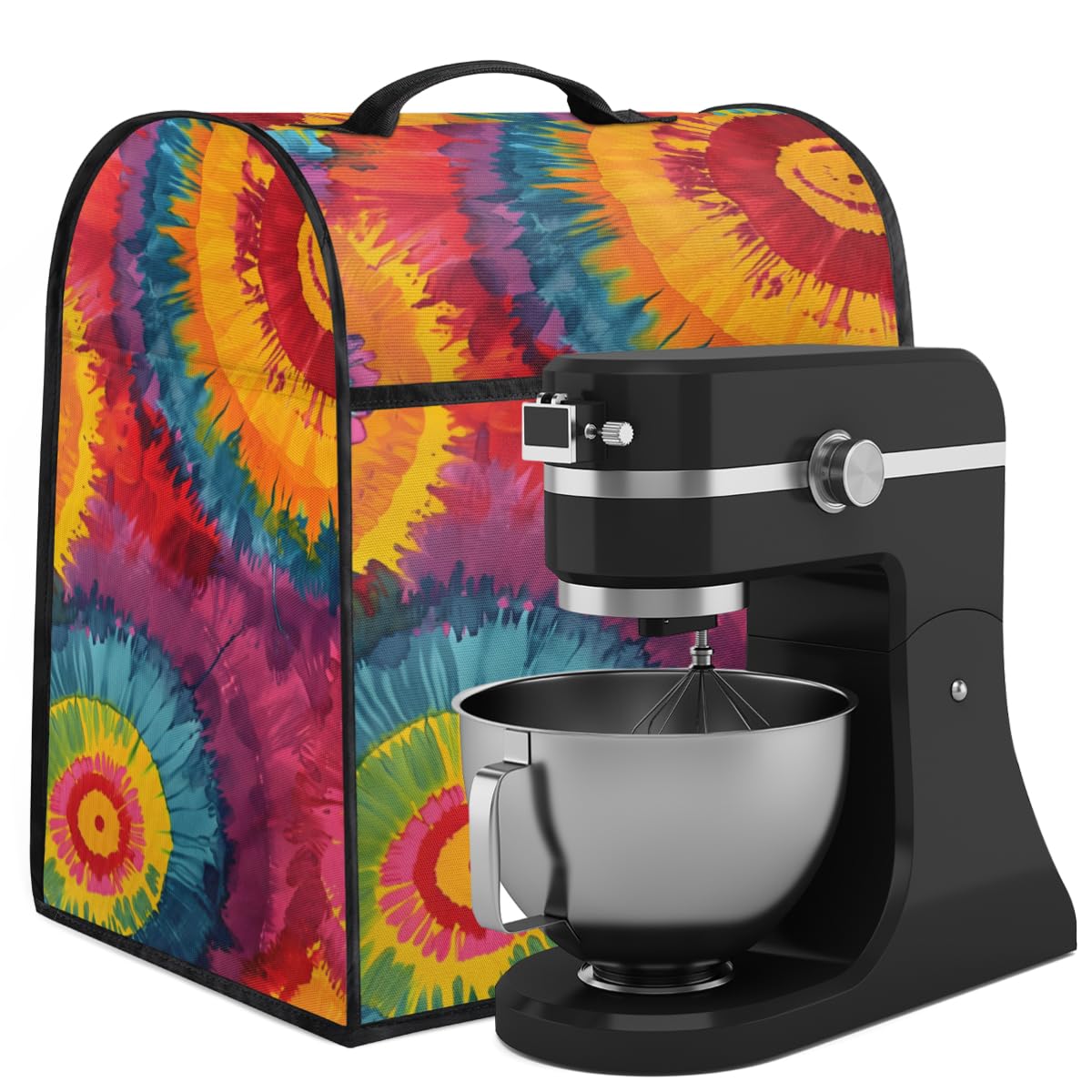 Coffee Maker Cover Tie Dye Colorful Kitchen Appliance Covers Small Appliance Covers Blender Cover Juicer Cover Dust Covers for Kitchen Appliances with Top Handle and Pockets,Washable,B448