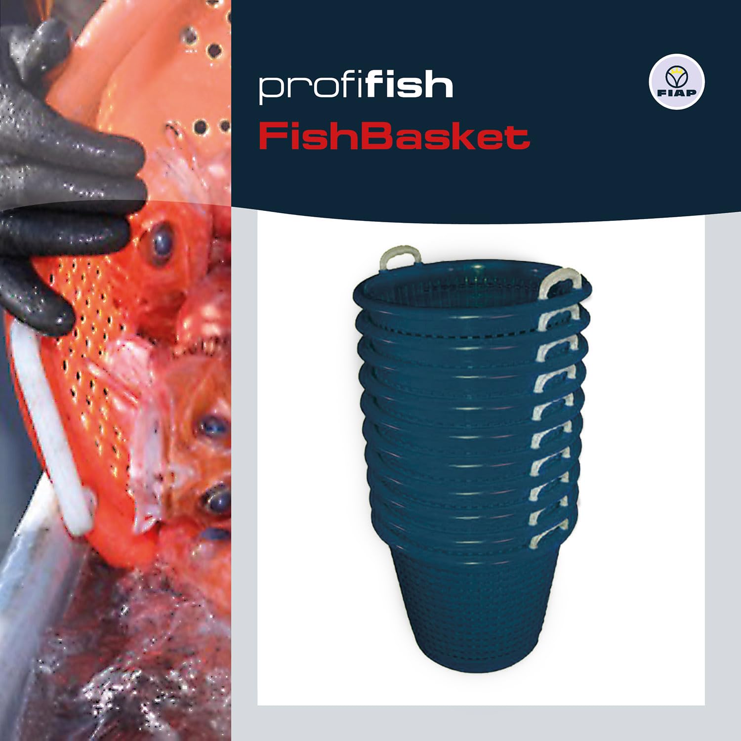 FIAP profifish FishBasket 60 - Fischkorb - Behälter - Fischwanne - lebensmittelecht - hohe Beständigkeit - Farbe orange - Material Kunststoff PE-LD - Volumen 60 Liter - Fischzucht - Teichwirtschaft
