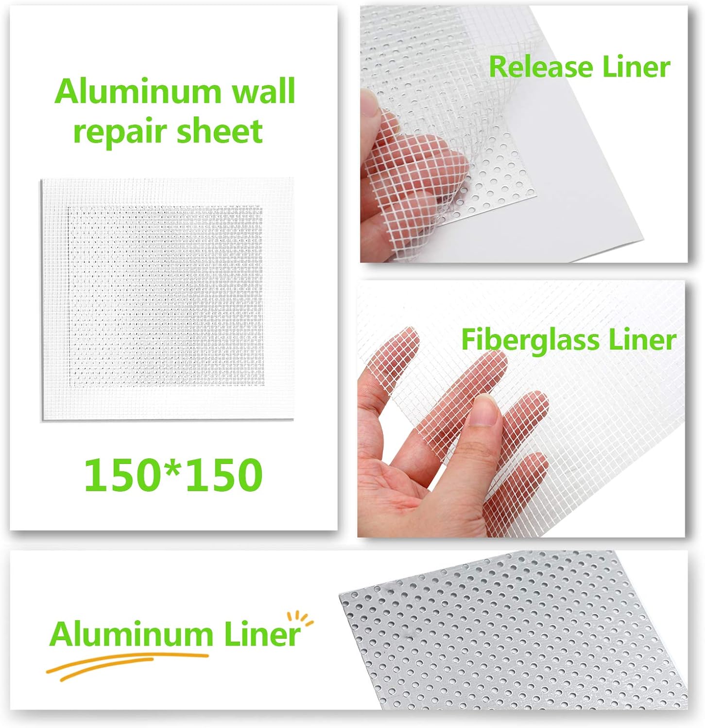 7pcs 6" x 6" Drywall Repair Patch | Patch Mesh, Screen Patch Repair, Self Adhesive, Aluminum Wall Repair Patch Kit