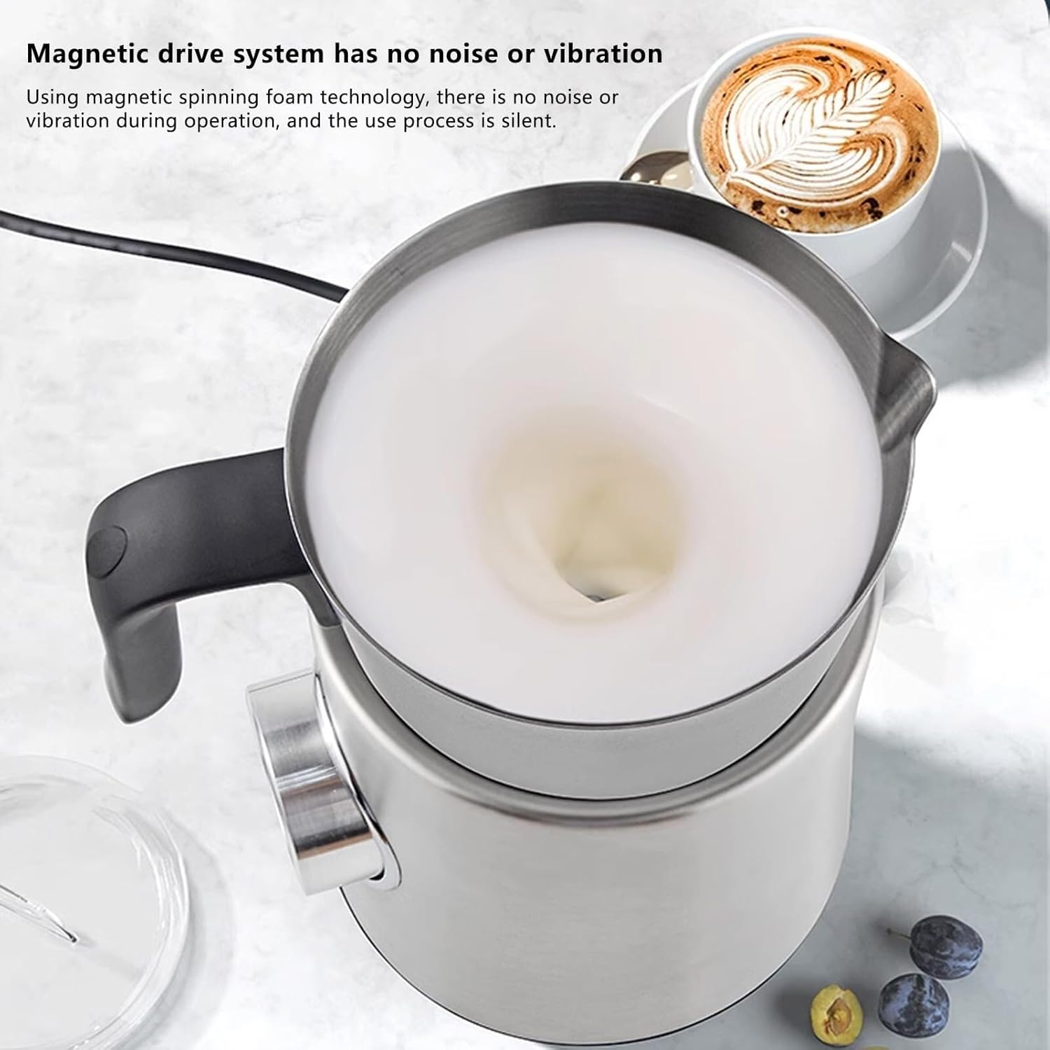 Full-Automatic Steam Boiling Water Frothing Machine,4 in 1 Milk Steamer,900ml Steam Milk Frother Machine，Hot and Cold Foam Maker and Milk Warmer for Latte, Cappuccinos, Macchiato