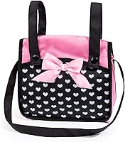 Vista 5 de Bayer: Cochecito Xeo, Corazones Negro y Rosa - Bolso a juego, asa ajustable, para muñecas de hasta 20 pulgadas, a partir de 3 años Muñecas de bebé