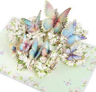 3D Butterfly Pop Up Birthday Card for Women   Wife,Daughter