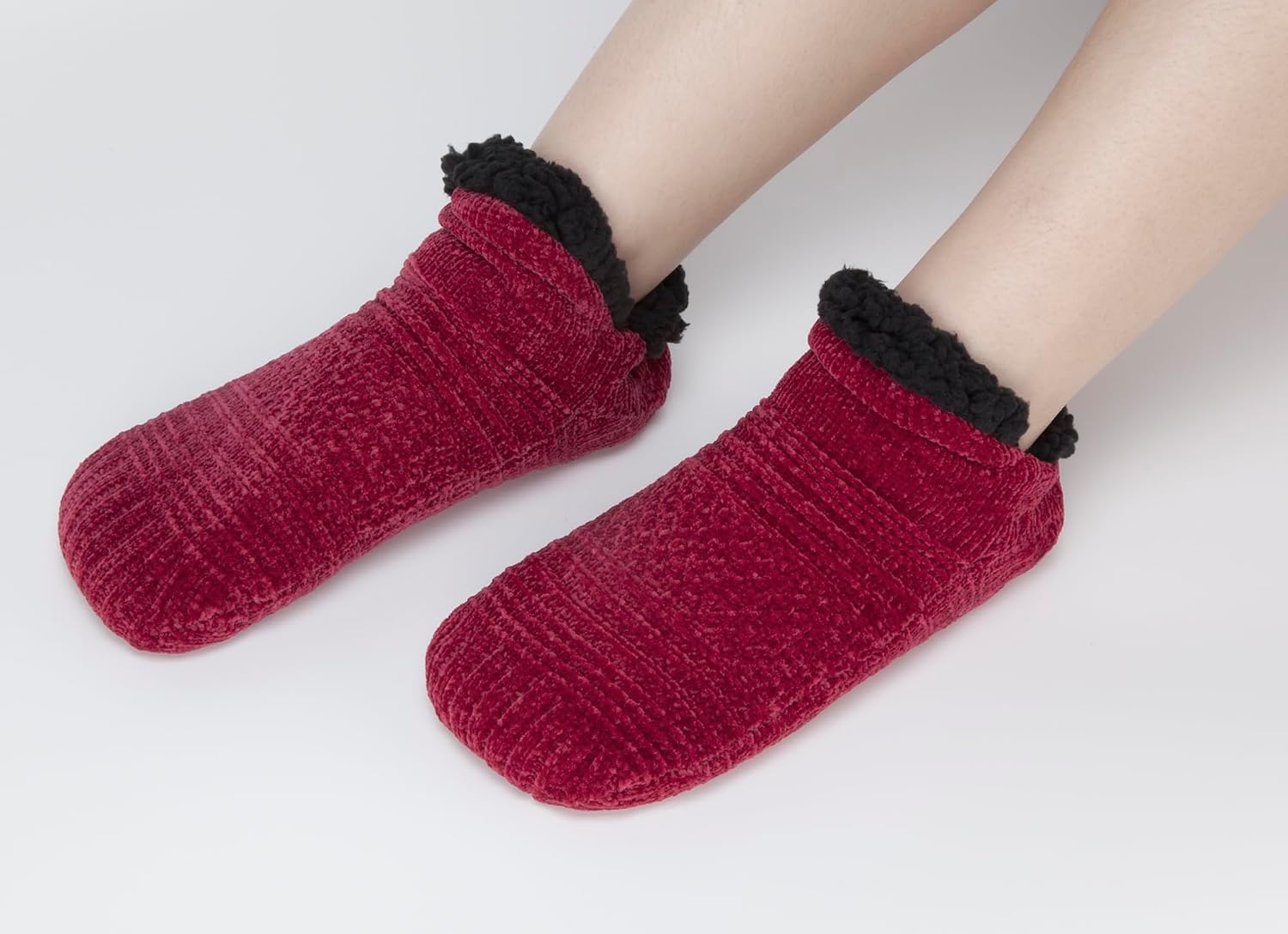 Slipper Socks for Women Men Warm Holding Sock Non Slip Knitted Thick Lined Cosy Winter Fluffy Bed Slippers Suitable for Indoor Home House Floor