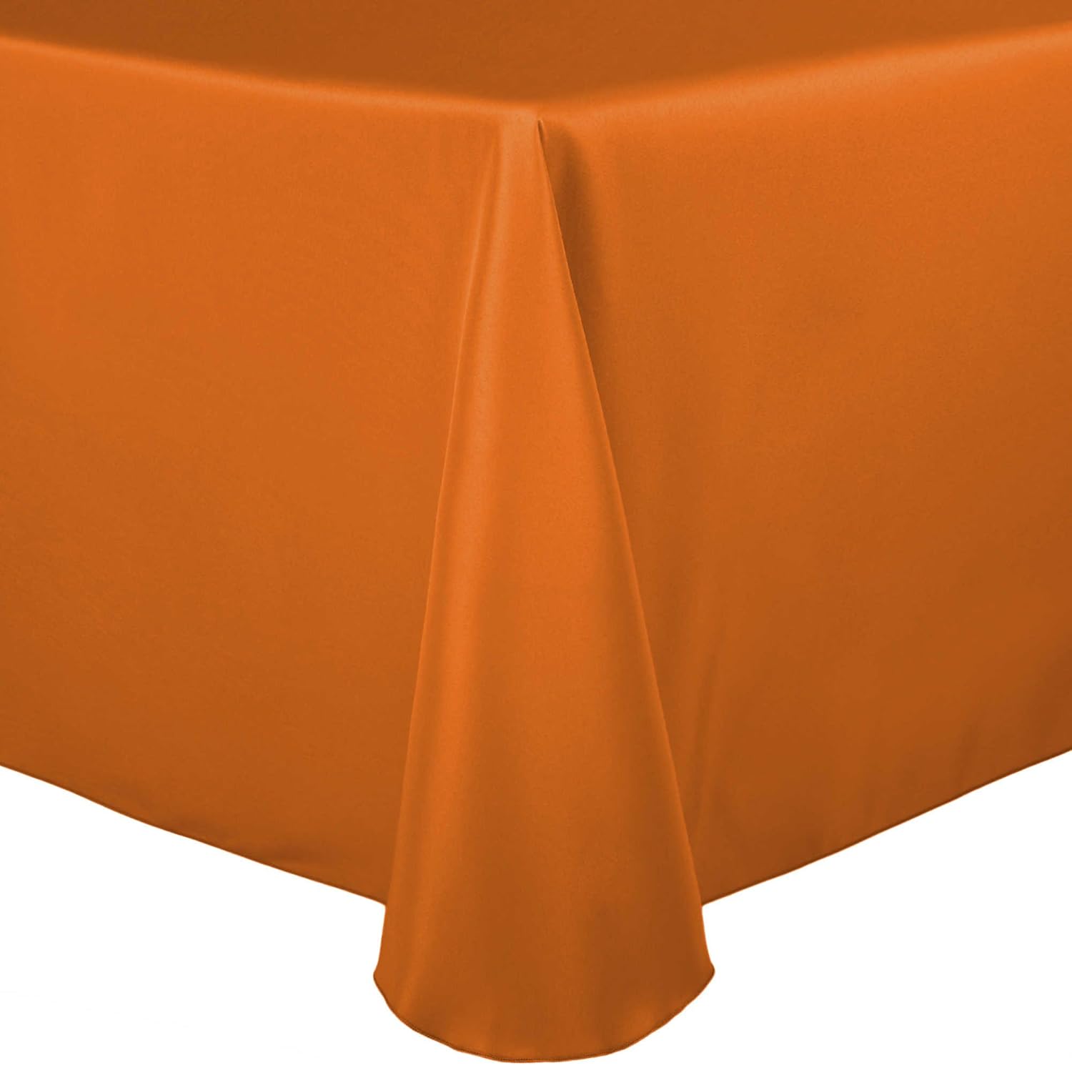 Ultimate Textile 108 x 156-Inch Oval Polyester Linen Tablecloth Orange