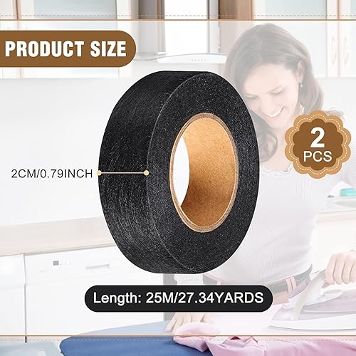 Vista 20 de Outus Cinta adhesiva para planchar en el dobladillo, cinta adhesiva para dobladillo de tela Wonder Web para pantalones cada 27 yardas, 2