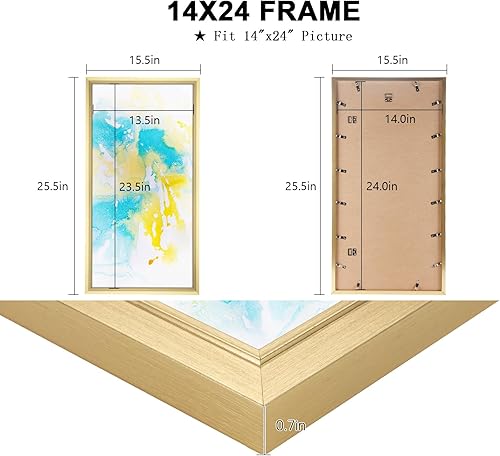 Vista 179 de GULETHUN Marco de fotos de 24 x 36 pulgadas, marco para póster blanco, decoración del hogar, marcos naturales de galería, formato horizontal