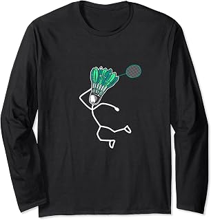 Badminton Stylish cool stick figure Long Sleeve T-Shirt