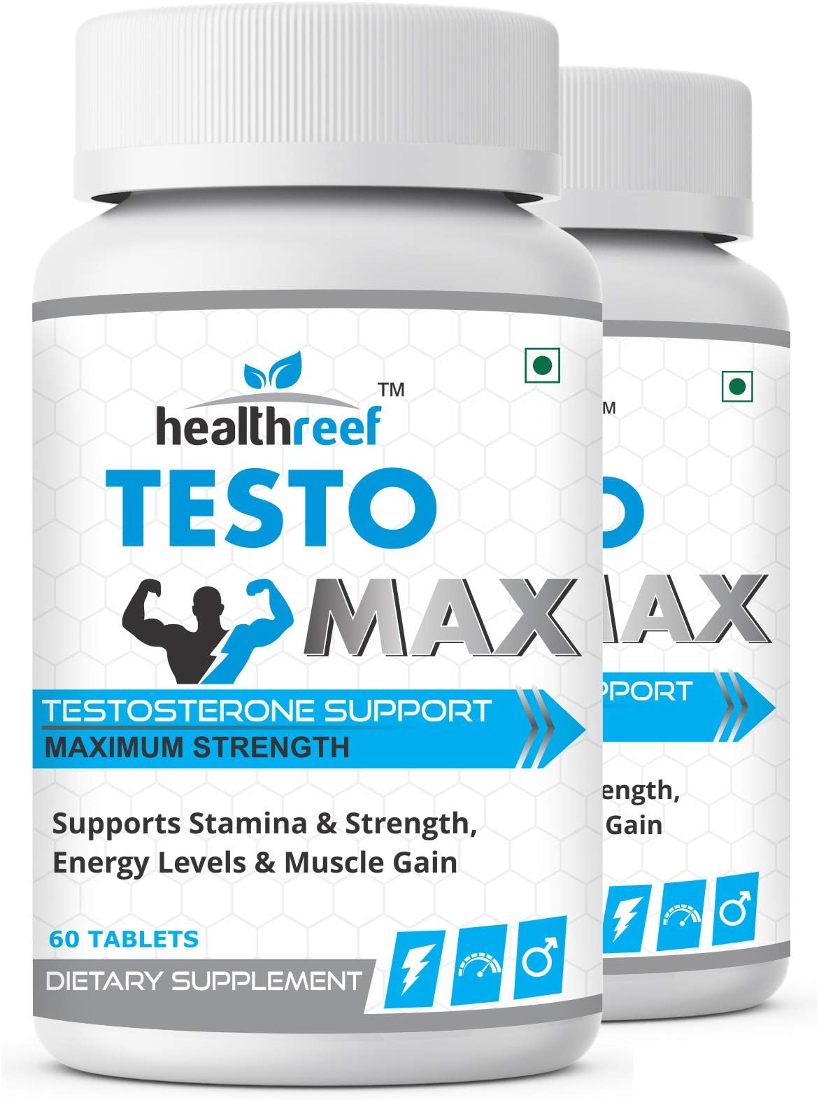 Healthreef Testo-Max Natural Muscles Booster, 60 Tablets, Pack Of 2