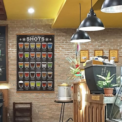 Miniatura 7 de WEROUTE Póster impreso en lienzo de 30 tomas de mixología, recetas de cóctel, infografía, bebida, diseño de bar, pub, decoración de pared para el