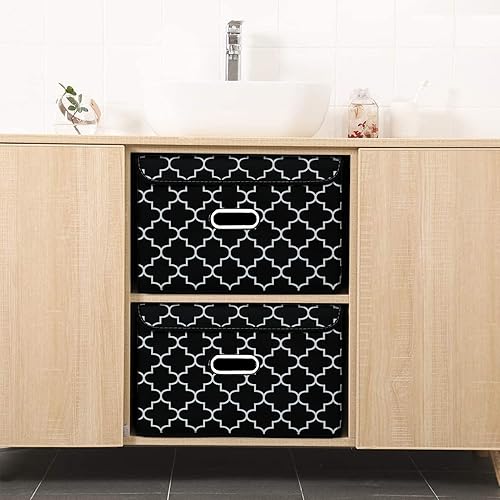 Vista 115 de STOREONE Contenedores de almacenamiento de tela, contenedor organizador plegable con tapas y asas de metal, para el hogar, dormitorio, armario, 3