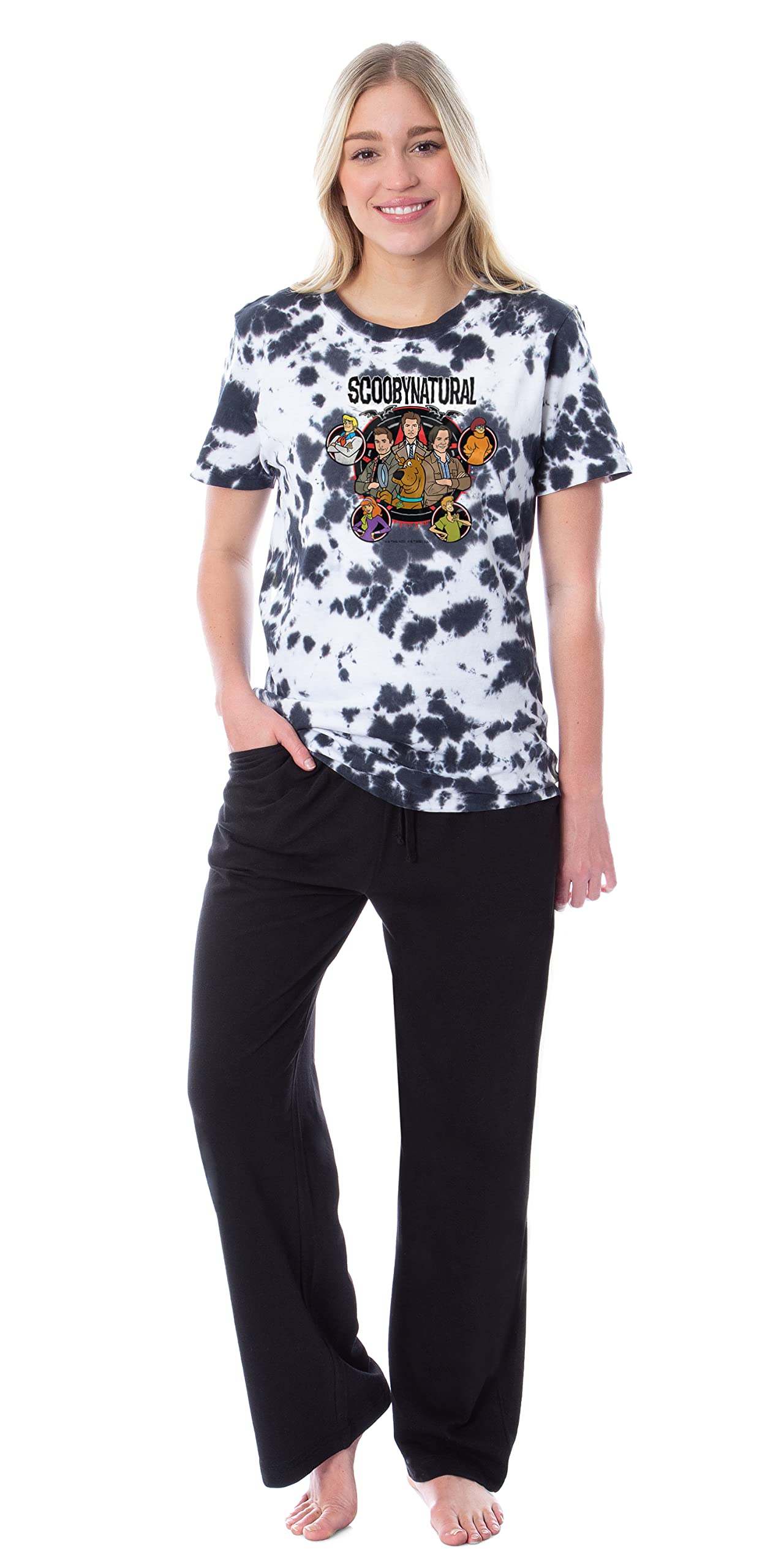 INTIMO Supernatural Womens' Scoobynatural Group Character Shot Sleep Pajama Set