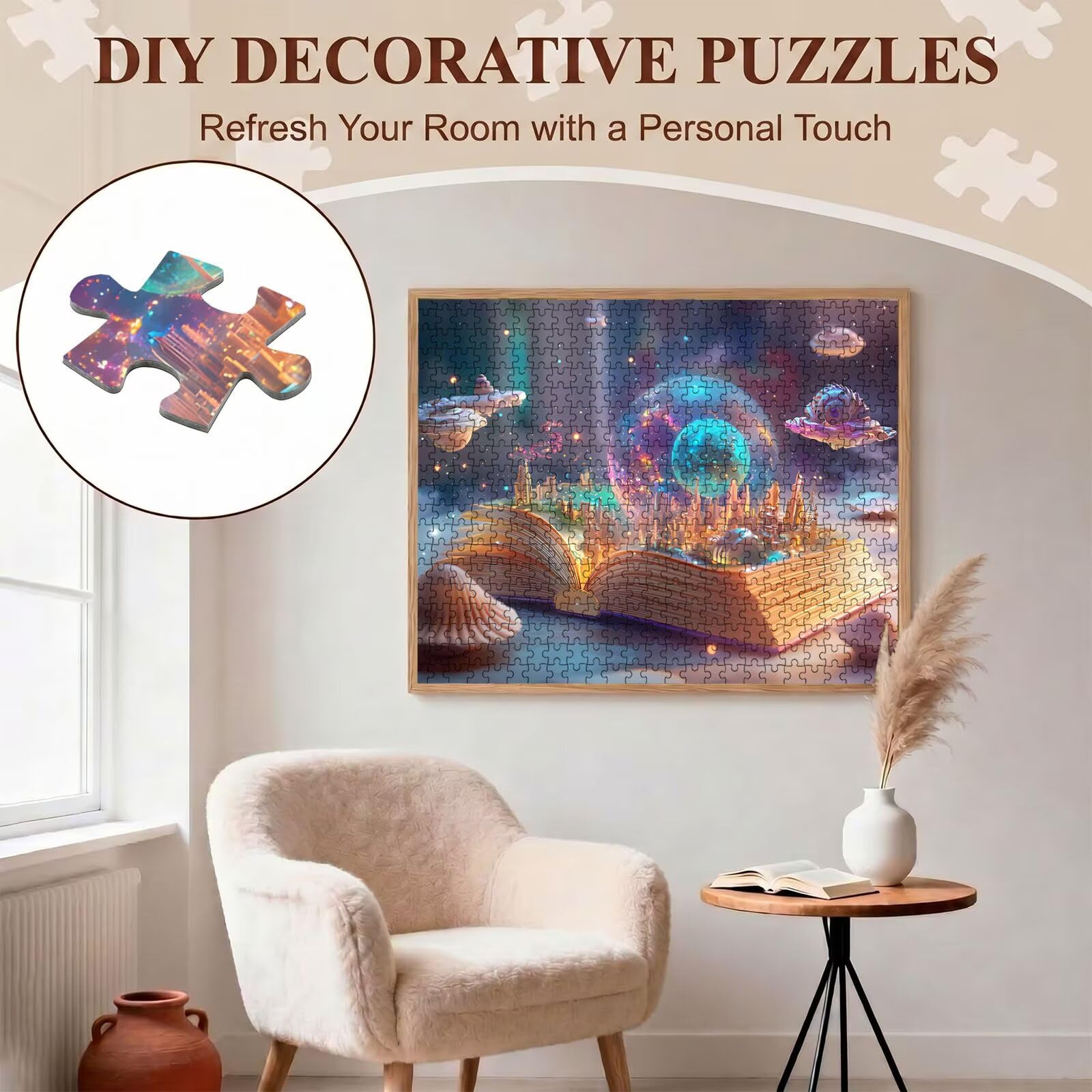 Magie Livre Puzzle 1500 Pièces pour Adultes, Format 87 x 57 cm, Challenge Casse-Tête de Famille, Loisirs Créatifs et Relaxation, Pièces Robustes avec Lettres au Dos, Décor Murale Salon f0-798