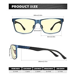 ANYLUV Blue Light Blocking Glasses Men Computer Gaming Glasses Lightweight Al-Mg Metal Anti Eyestrain Eye Protection