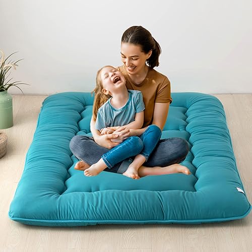 Miniatura 14 de GrayJapanese - Colchón de suelo de futón para dormir, colchón plegable japonés, tapete de tatami, almohadilla de camping portátil para niños y